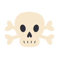 Skull and bones. Death sign. Pirate sign. Vector illustration.