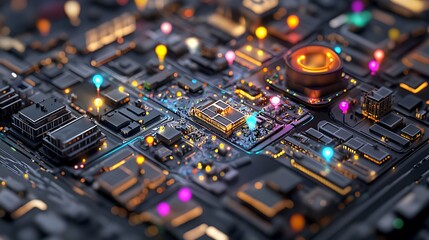 Fototapeta premium Detailed Digital Illustration of Modern Architectural Design Layout