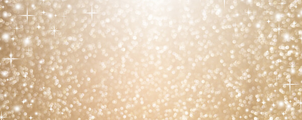 abstract luxury gold background with bokeh light with star glitter and circle blinking with copy space for design about ads and content for merry christmas and happy new year concept