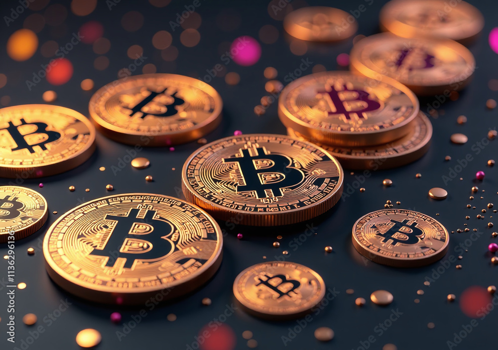 Fototapete abstract bitcoin models create unique background graphics design projects efficiently using computer