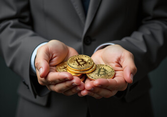 affluent individuals distribute bitcoin charity underprivileged persons symbolizing generosity