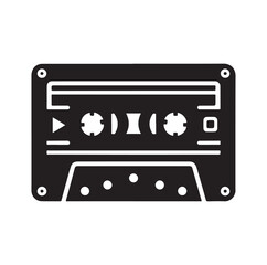 cassette tape silhouette vector illustration