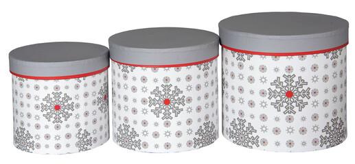 a set of white boxes for New Year's gifts