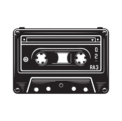 cassette tape silhouette vector illustration