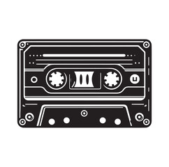 cassette tape silhouette vector illustration