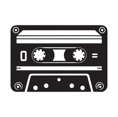 cassette tape silhouette vector illustration