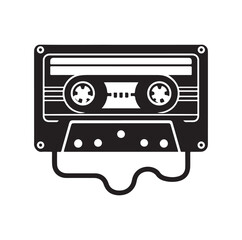 cassette tape silhouette vector illustration