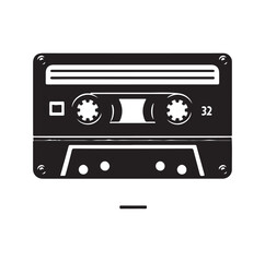 Naklejka premium cassette tape silhouette vector illustration