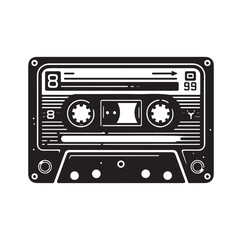 cassette tape silhouette vector illustration