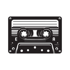 cassette tape silhouette vector illustration