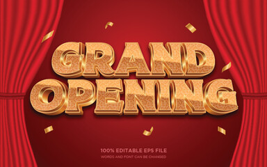 Grand Opening 3d editable text style effect