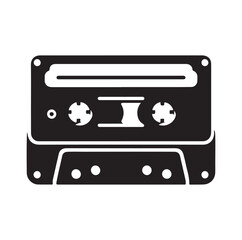 cassette tape silhouette vector illustration