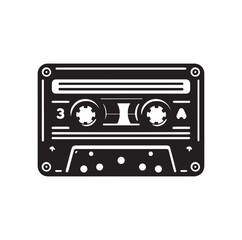 cassette tape silhouette vector illustration