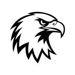 Obraz premium Eagle head silhouette isolated on white background.