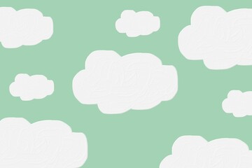 clouds texture pattern with green pastel background	
