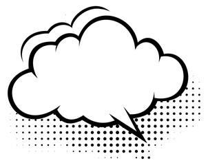 png speech bubble with half tone shadow on transparent background