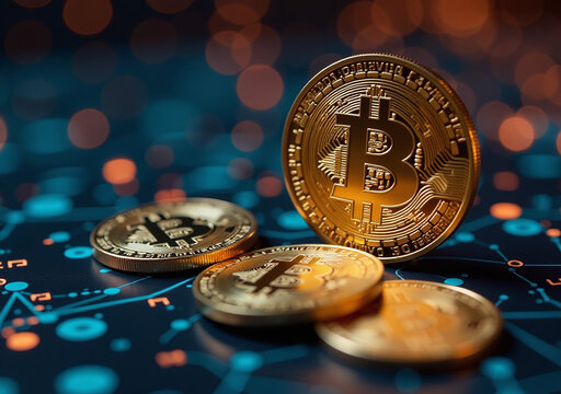 bokeh background complements bitcoin cryptos monetary