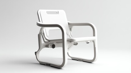Modern white chair with sleek design.