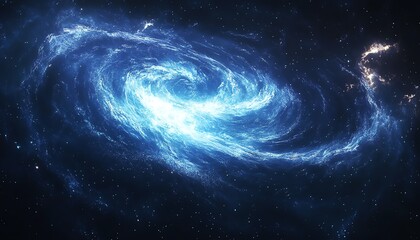 Obraz premium Planet Earth in space, with swirling stars and a luminous galaxy, representing the beauty of our world and the endless wonders of the cosmos