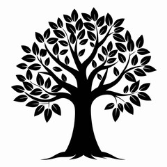 Obraz premium Black Tree Impressions vector silhouette black design white background