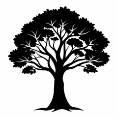 Obraz premium Black Tree Impressions vector silhouette black design white background