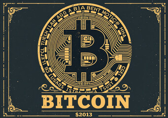 design bitcoin themed vintage style shirt unique
