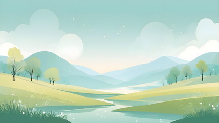 Obraz premium Background with scenery in eary spring