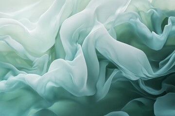 Obraz premium Mint and seafoam blue abstract shape art 