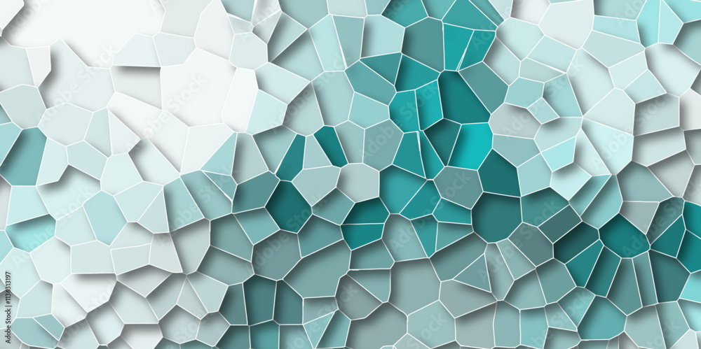 Poster colorful broken stained-glass background with white lines. geometric retro tiles pattern. polygonal 