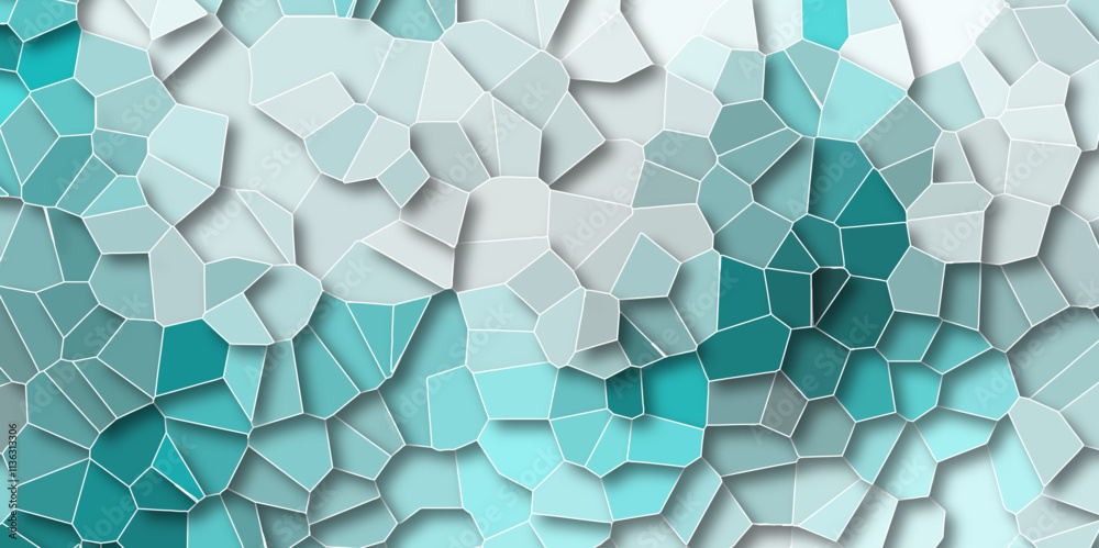 Poster colorful broken stained-glass background with white lines. geometric retro tiles pattern. polygonal 