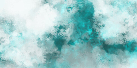 Watercolor wash texture in soothing blue and green hues, with soft, calming backdrop. Background with rays distressed texture and a grunge design. Cloudscape atmosphere exploding effect.