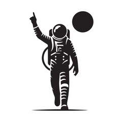 Astronaut, Spaceman silhouette vector illustration
