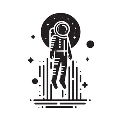 Astronaut, Spaceman silhouette vector illustration
