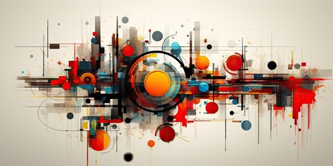 Obraz premium Abstract geometric circles optical backgrop sci fi tech focus