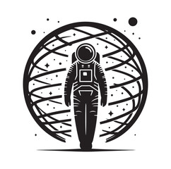 Astronaut, Spaceman silhouette vector illustration