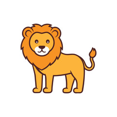 Cartoon Flat color Vector Lion Illustration for Branding and Design