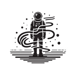 Astronaut, Spaceman silhouette vector illustration