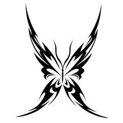 black and white tattoo butterfly