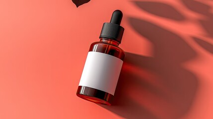 Obraz premium Branding Flatlay Skincare Dropper Bottle Label Mockup