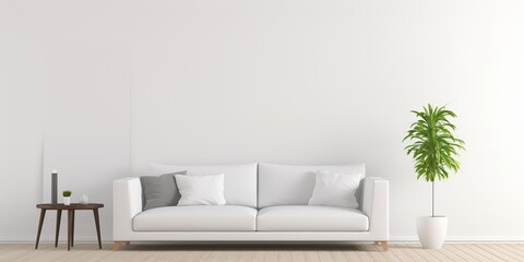 Minimalistic indoor architecture living room space mock up background. Room for relaxing with simple scandinavian
