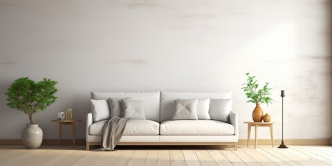 Minimalistic indoor architecture living room space mock up background. Room for relaxing with simple scandinavian