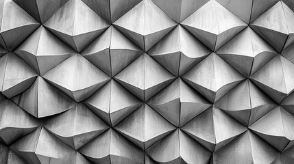 Fototapeta premium Geometric patterns in textured concrete wall showcase contemporary architectural design