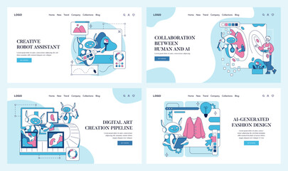Automation In Creativity. Flat Vector Illustration
