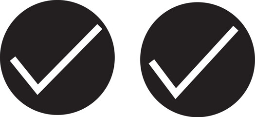 Check sign vector logo. Check symbol in green color illustration. Accept okay symbols for approval or checklist design