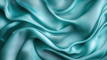 Obraz premium This image captures the richness of teal silk fabric, with rippling textures creating an impactful visual that reflects opulence and artistic elegance in textile art.
