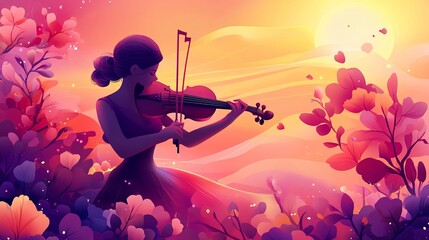 Fototapeta premium National Violin Day background concept 