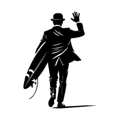 Black and white Silhouette of a smart businessman