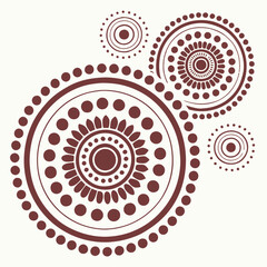 Concentric circles with dotted textures and gradient fills