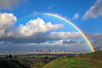 Fototapeta premium rainbow over the city