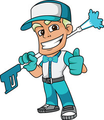 cleaning character logo